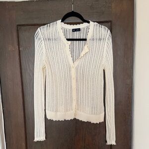 Gap Pointelle Cream Women's Cardigan